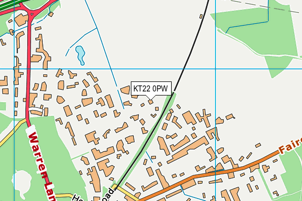 KT22 0PW map - OS VectorMap District (Ordnance Survey) KT22 0PW map - OS VectorMap District (Ordnance Survey)