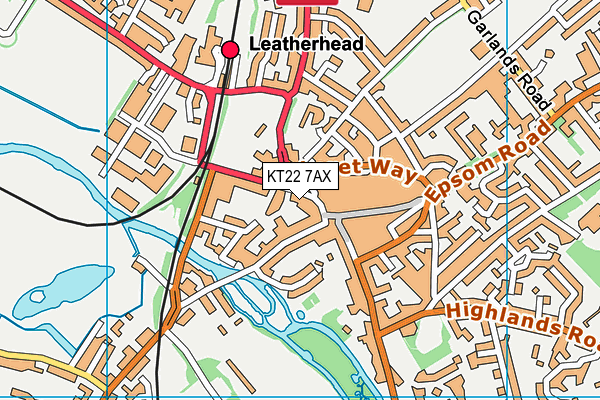 KT22 7AX map - OS VectorMap District (Ordnance Survey) KT22 7AX map - OS VectorMap District (Ordnance Survey)