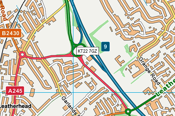 KT22 7GZ map - OS VectorMap District (Ordnance Survey) KT22 7GZ map - OS VectorMap District (Ordnance Survey)