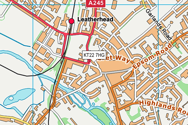 KT22 7HG map - OS VectorMap District (Ordnance Survey) KT22 7HG map - OS VectorMap District (Ordnance Survey)