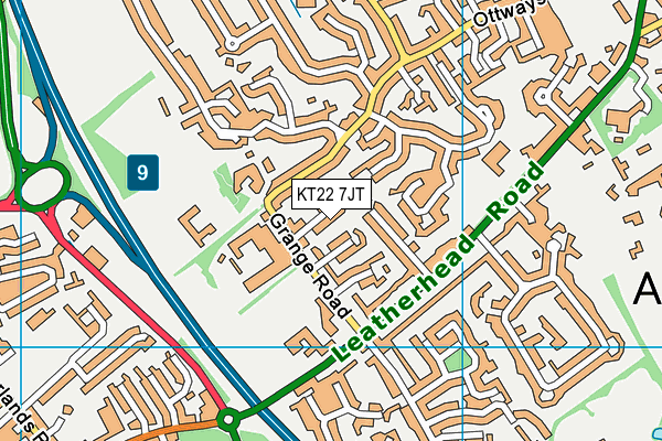 KT22 7JT map - OS VectorMap District (Ordnance Survey) KT22 7JT map - OS VectorMap District (Ordnance Survey)
