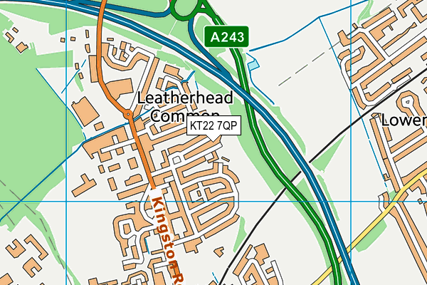 KT22 7QP map - OS VectorMap District (Ordnance Survey) KT22 7QP map - OS VectorMap District (Ordnance Survey)