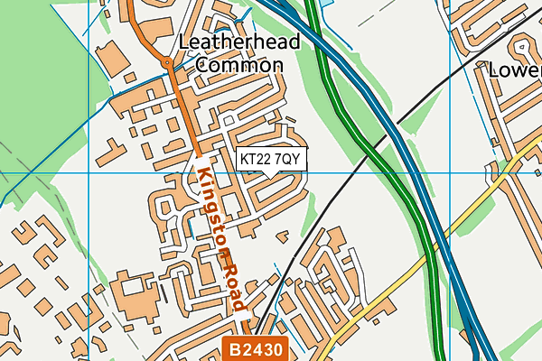 KT22 7QY map - OS VectorMap District (Ordnance Survey) KT22 7QY map - OS VectorMap District (Ordnance Survey)