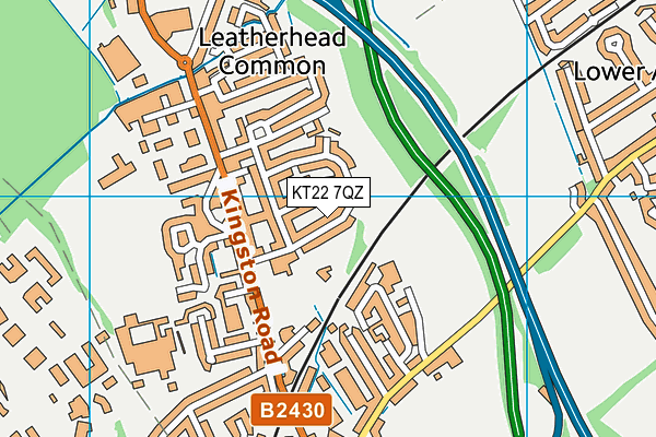 KT22 7QZ map - OS VectorMap District (Ordnance Survey) KT22 7QZ map - OS VectorMap District (Ordnance Survey)