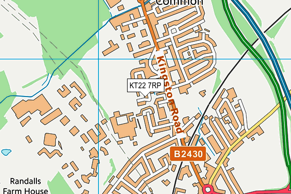 KT22 7RP map - OS VectorMap District (Ordnance Survey) KT22 7RP map - OS VectorMap District (Ordnance Survey)