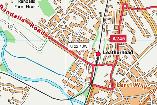 KT22 7UW map - OS VectorMap District (Ordnance Survey)