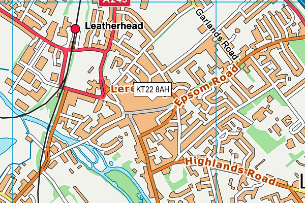 KT22 8AH map - OS VectorMap District (Ordnance Survey) KT22 8AH map - OS VectorMap District (Ordnance Survey)