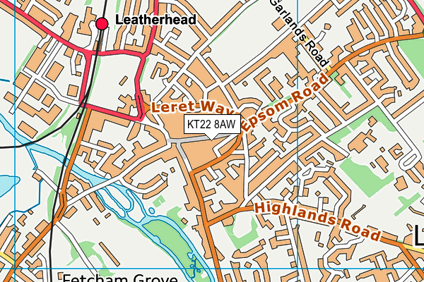 KT22 8AW map - OS VectorMap District (Ordnance Survey) KT22 8AW map - OS VectorMap District (Ordnance Survey)