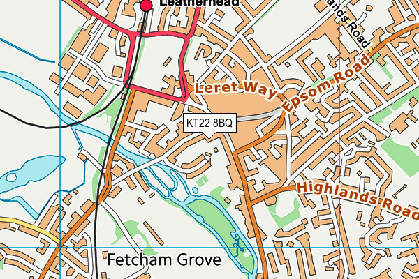 KT22 8BQ map - OS VectorMap District (Ordnance Survey) KT22 8BQ map - OS VectorMap District (Ordnance Survey)