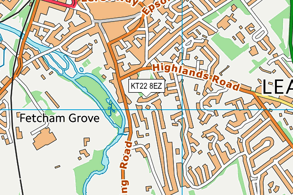 KT22 8EZ map - OS VectorMap District (Ordnance Survey) KT22 8EZ map - OS VectorMap District (Ordnance Survey)