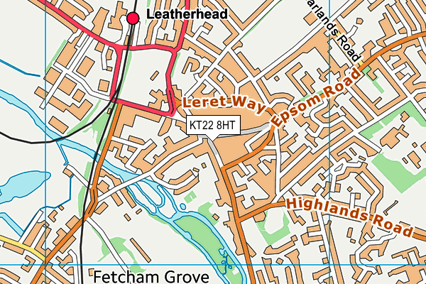 KT22 8HT map - OS VectorMap District (Ordnance Survey) KT22 8HT map - OS VectorMap District (Ordnance Survey)