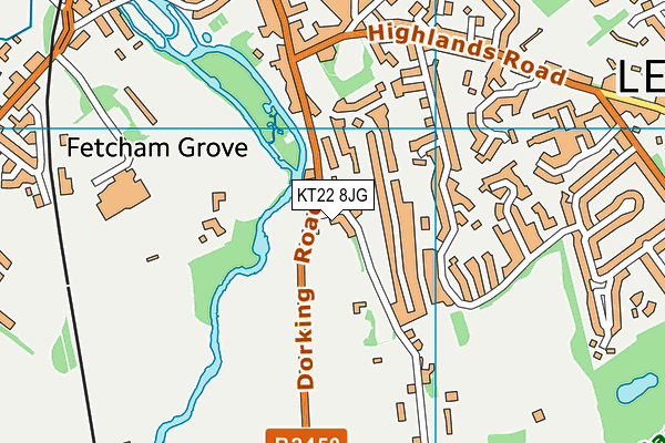 KT22 8JG map - OS VectorMap District (Ordnance Survey) KT22 8JG map - OS VectorMap District (Ordnance Survey)