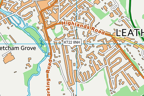 KT22 8NH map - OS VectorMap District (Ordnance Survey) KT22 8NH map - OS VectorMap District (Ordnance Survey)