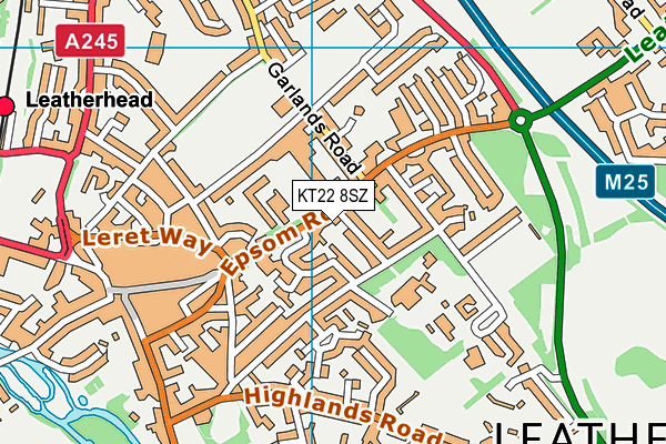 KT22 8SZ map - OS VectorMap District (Ordnance Survey) KT22 8SZ map - OS VectorMap District (Ordnance Survey)