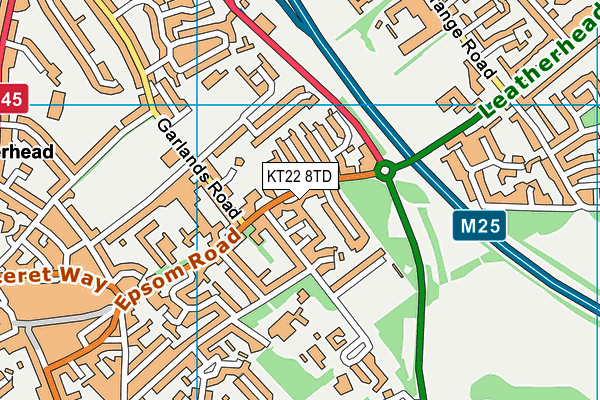 KT22 8TD map - OS VectorMap District (Ordnance Survey) KT22 8TD map - OS VectorMap District (Ordnance Survey)