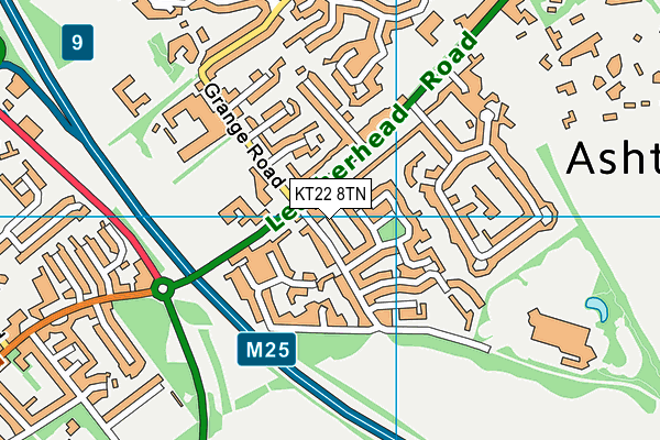 KT22 8TN map - OS VectorMap District (Ordnance Survey) KT22 8TN map - OS VectorMap District (Ordnance Survey)