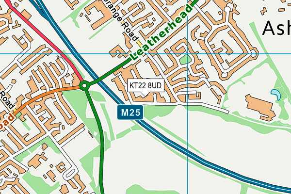 KT22 8UD map - OS VectorMap District (Ordnance Survey)