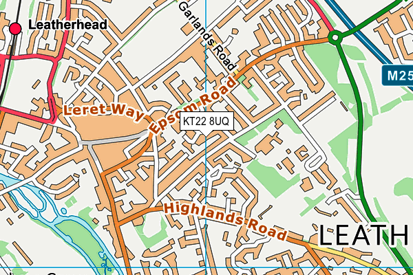 KT22 8UQ map - OS VectorMap District (Ordnance Survey) KT22 8UQ map - OS VectorMap District (Ordnance Survey)
