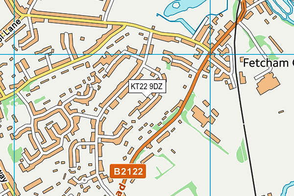 KT22 9DZ map - OS VectorMap District (Ordnance Survey) KT22 9DZ map - OS VectorMap District (Ordnance Survey)
