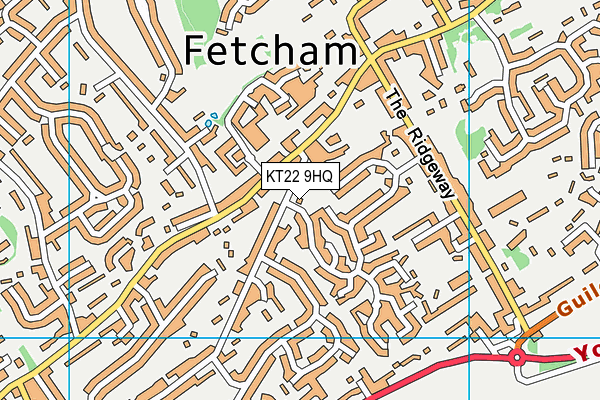 KT22 9HQ map - OS VectorMap District (Ordnance Survey) KT22 9HQ map - OS VectorMap District (Ordnance Survey)