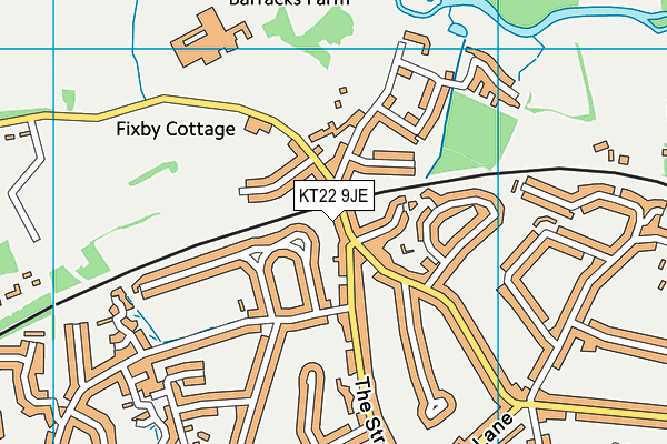 KT22 9JE map - OS VectorMap District (Ordnance Survey) KT22 9JE map - OS VectorMap District (Ordnance Survey)