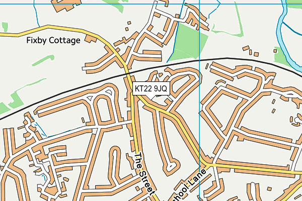 KT22 9JQ map - OS VectorMap District (Ordnance Survey) KT22 9JQ map - OS VectorMap District (Ordnance Survey)