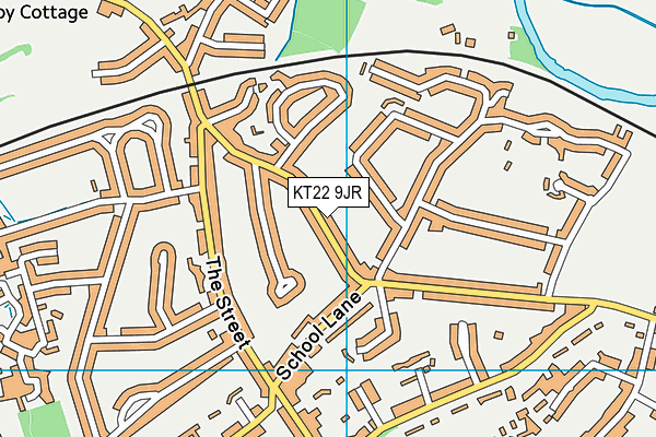 KT22 9JR map - OS VectorMap District (Ordnance Survey) KT22 9JR map - OS VectorMap District (Ordnance Survey)