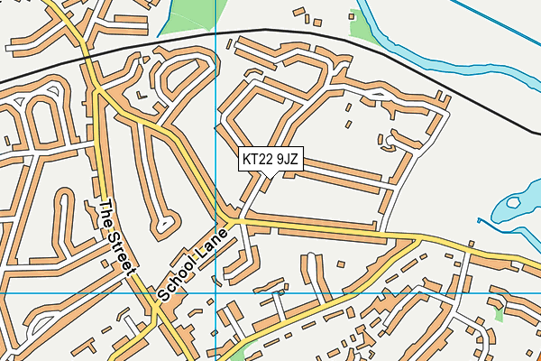 KT22 9JZ map - OS VectorMap District (Ordnance Survey) KT22 9JZ map - OS VectorMap District (Ordnance Survey)