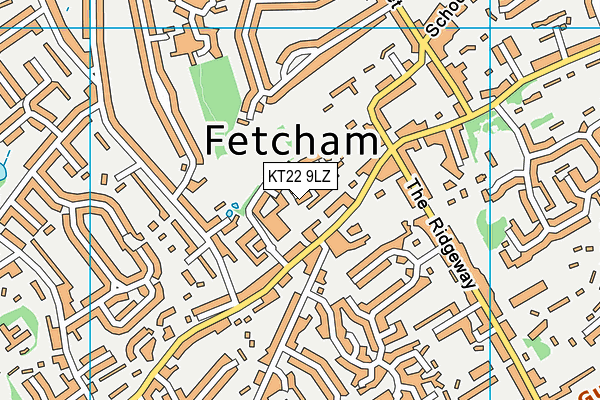 KT22 9LZ map - OS VectorMap District (Ordnance Survey) KT22 9LZ map - OS VectorMap District (Ordnance Survey)