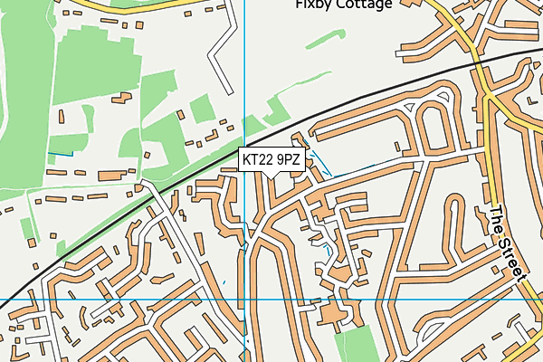 KT22 9PZ map - OS VectorMap District (Ordnance Survey) KT22 9PZ map - OS VectorMap District (Ordnance Survey)