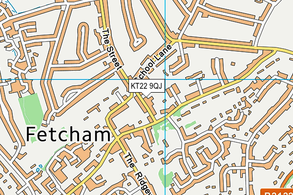 KT22 9QJ map - OS VectorMap District (Ordnance Survey) KT22 9QJ map - OS VectorMap District (Ordnance Survey)