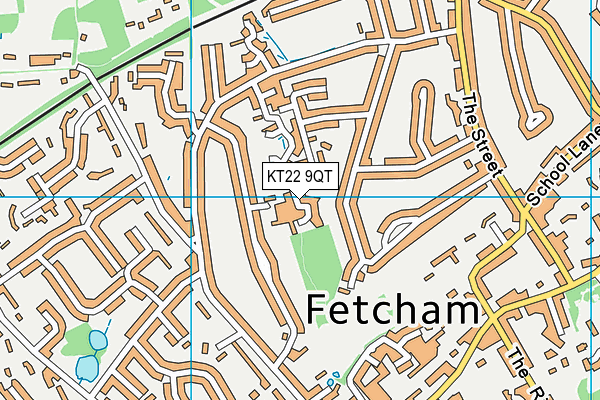 KT22 9QT map - OS VectorMap District (Ordnance Survey) KT22 9QT map - OS VectorMap District (Ordnance Survey)