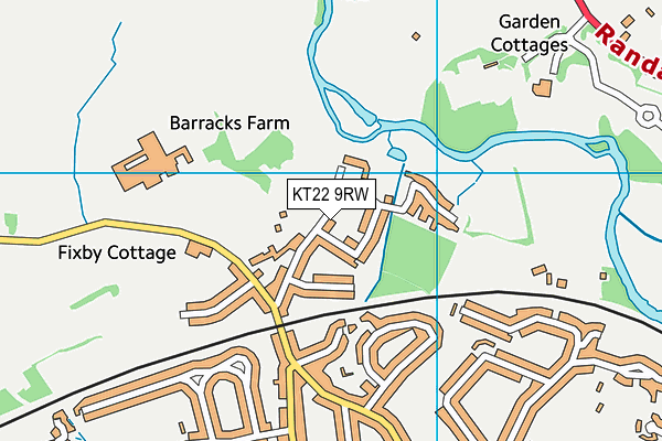 KT22 9RW map - OS VectorMap District (Ordnance Survey) KT22 9RW map - OS VectorMap District (Ordnance Survey)