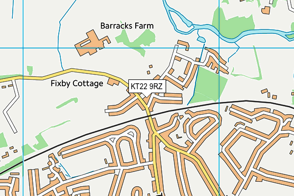 KT22 9RZ map - OS VectorMap District (Ordnance Survey) KT22 9RZ map - OS VectorMap District (Ordnance Survey)