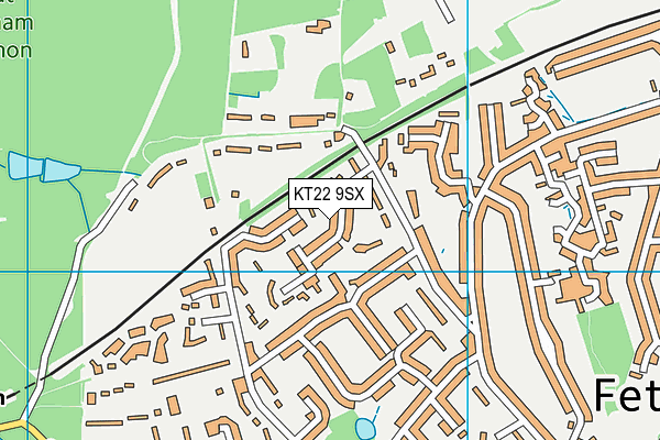 KT22 9SX map - OS VectorMap District (Ordnance Survey) KT22 9SX map - OS VectorMap District (Ordnance Survey)