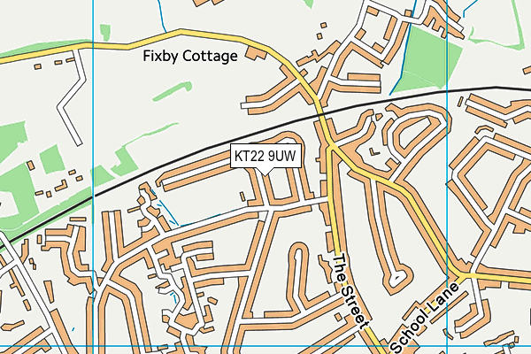 KT22 9UW map - OS VectorMap District (Ordnance Survey) KT22 9UW map - OS VectorMap District (Ordnance Survey)