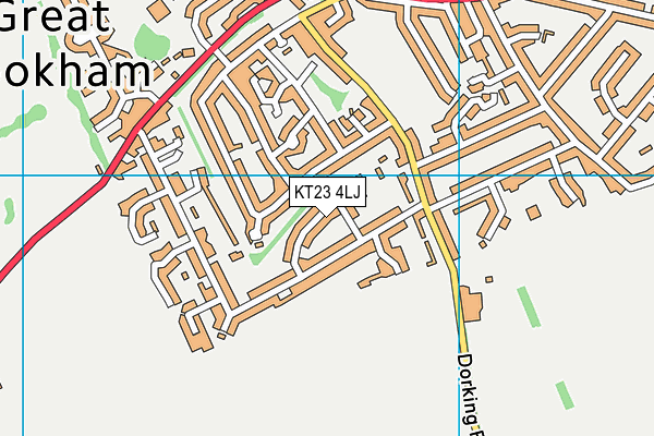 KT23 4LJ map - OS VectorMap District (Ordnance Survey) KT23 4LJ map - OS VectorMap District (Ordnance Survey)