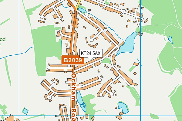 KT24 5AX map - OS VectorMap District (Ordnance Survey) KT24 5AX map - OS VectorMap District (Ordnance Survey)