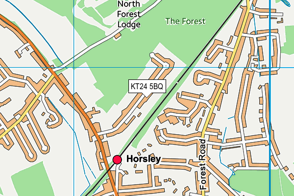 KT24 5BQ map - OS VectorMap District (Ordnance Survey)