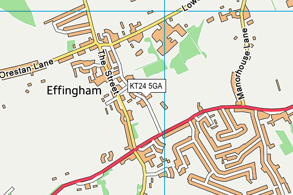 KT24 5GA map - OS VectorMap District (Ordnance Survey) KT24 5GA map - OS VectorMap District (Ordnance Survey)