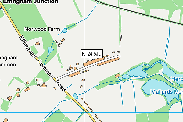 KT24 5JL map - OS VectorMap District (Ordnance Survey) KT24 5JL map - OS VectorMap District (Ordnance Survey)