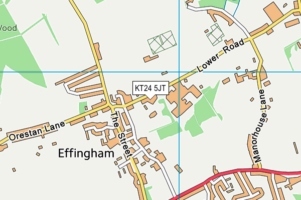 KT24 5JT map - OS VectorMap District (Ordnance Survey) KT24 5JT map - OS VectorMap District (Ordnance Survey)