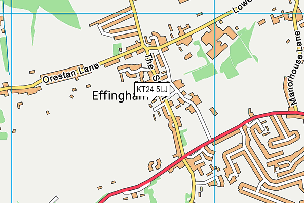 KT24 5LJ map - OS VectorMap District (Ordnance Survey) KT24 5LJ map - OS VectorMap District (Ordnance Survey)