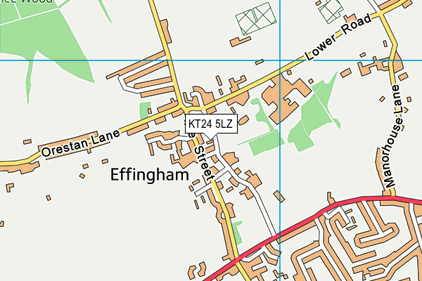 KT24 5LZ map - OS VectorMap District (Ordnance Survey) KT24 5LZ map - OS VectorMap District (Ordnance Survey)