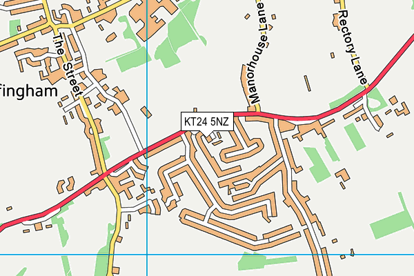 KT24 5NZ map - OS VectorMap District (Ordnance Survey) KT24 5NZ map - OS VectorMap District (Ordnance Survey)