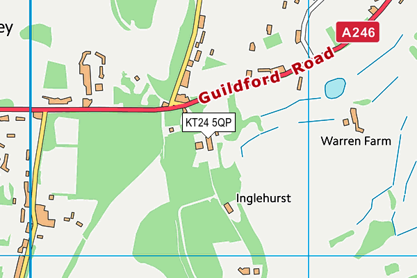 KT24 5QP map - OS VectorMap District (Ordnance Survey) KT24 5QP map - OS VectorMap District (Ordnance Survey)