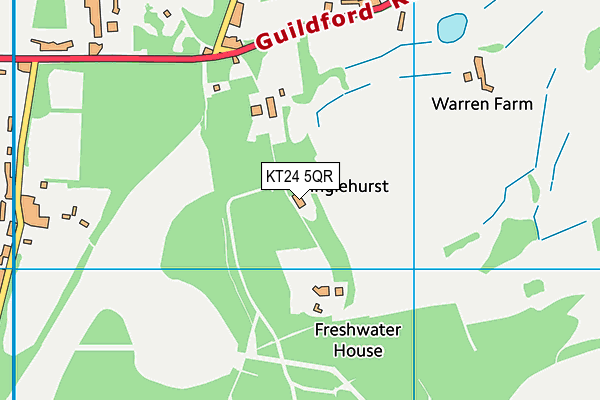 KT24 5QR map - OS VectorMap District (Ordnance Survey) KT24 5QR map - OS VectorMap District (Ordnance Survey)