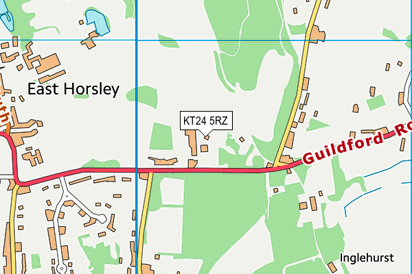 KT24 5RZ map - OS VectorMap District (Ordnance Survey) KT24 5RZ map - OS VectorMap District (Ordnance Survey)