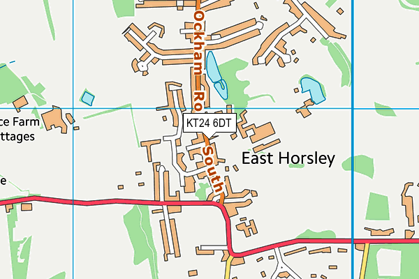 KT24 6DT map - OS VectorMap District (Ordnance Survey)
