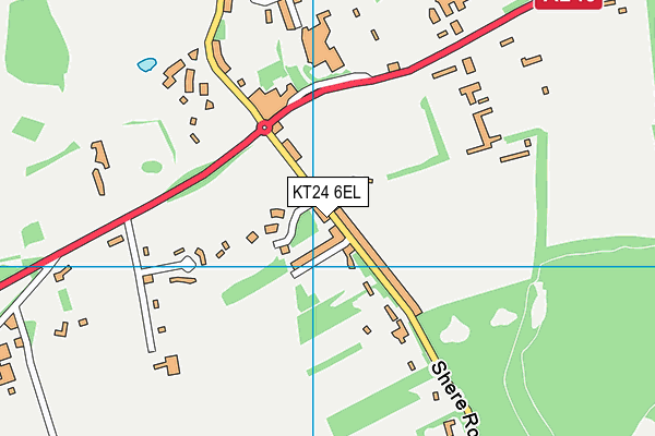 KT24 6EL map - OS VectorMap District (Ordnance Survey)